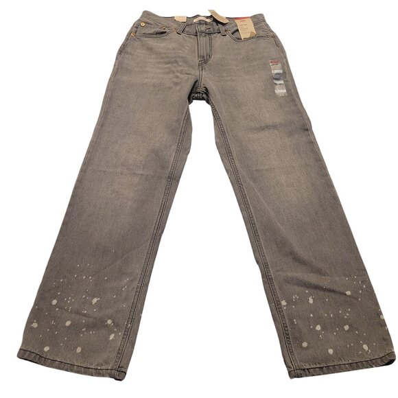 Levis Low Pro Straight Leg Jeans Gray Size 29 Mid Rise Relaxed Fit Splatter Desi - Picture 1 of 8